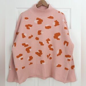 French Connection Louella Jacquard Leopard Sweater Size L